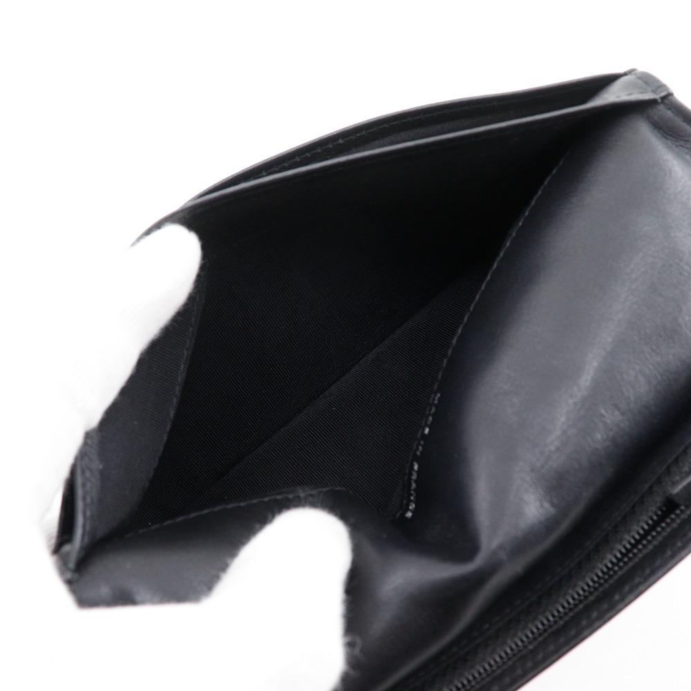 Chanel Matelasse Brilliant Purse A48691 Two-fold Long Wallet Black Enamel Women Used
