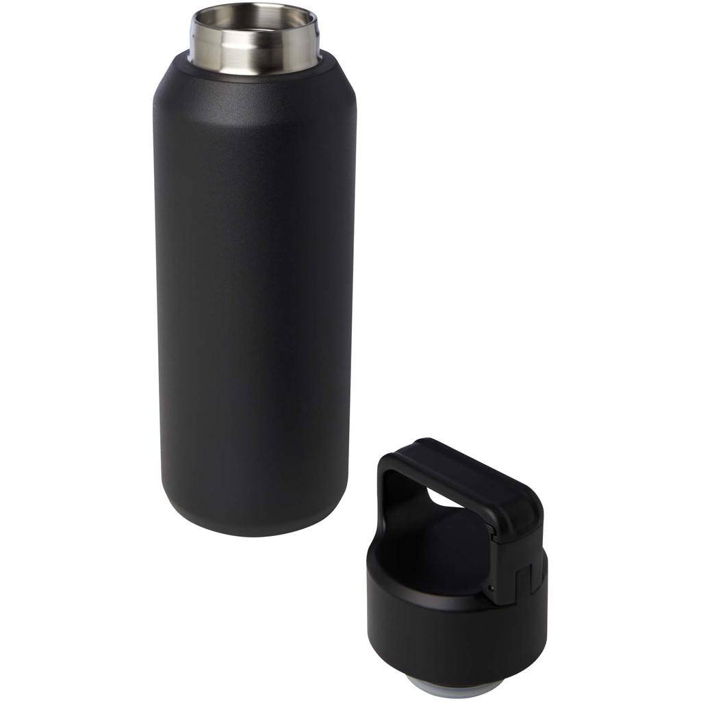 Bottle, 600 ml insulated vacuum copper en RCS-certified recycled stainless steel "Astra" (segura for ca Deep Black