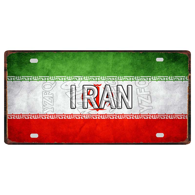 [YZFQ ]30X15CM Nationalflagge Marokko Norwegen Zypern Metallblechschild Stadt Reise Souvenir Wand Kneipe Geschäft Heimhandwerk Dekor DC-1345B