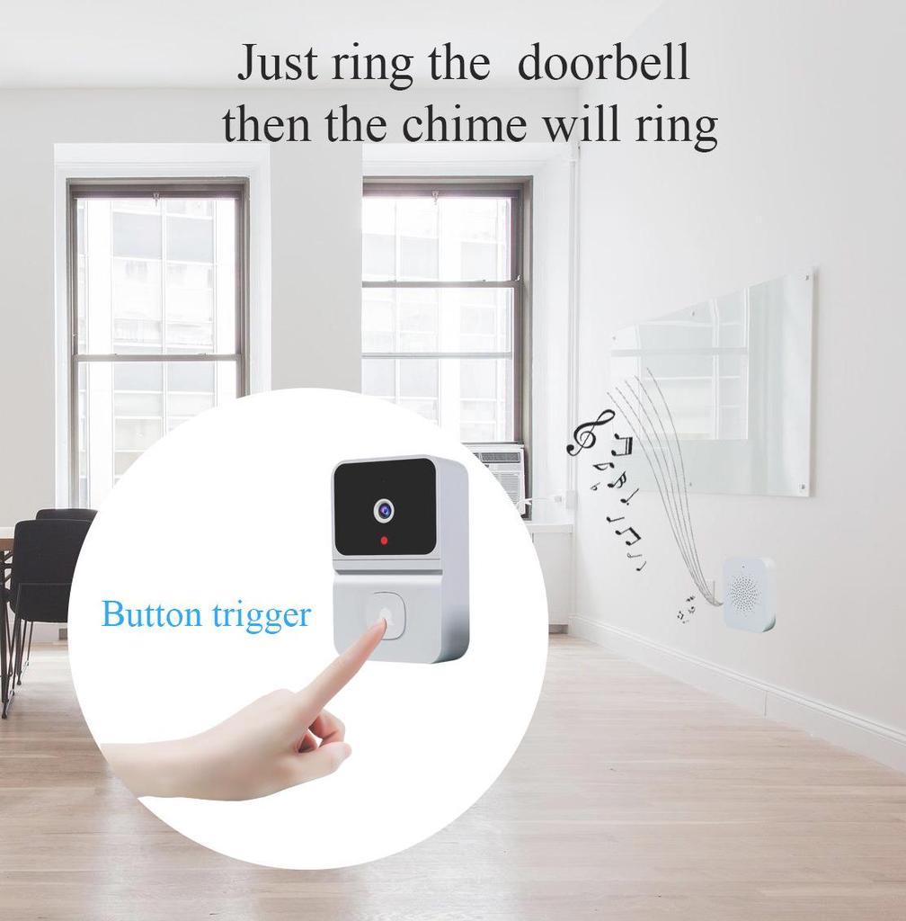 Smart Z30 Video Doorbell: Wireless, Rechargeable, Built-in Battery, Dingdong Model