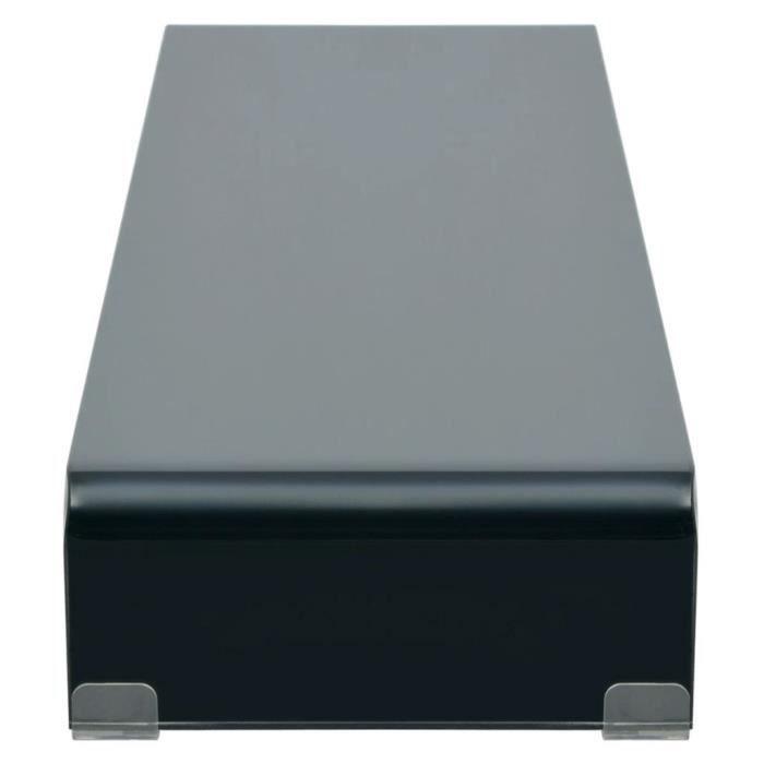 Meuble TV - vidaXL - Support en Verre Noir - 120 x 30 x 13 cm - Design Contemporain - Montage Facile