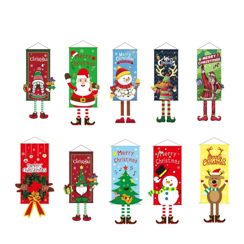Christmas Hanging Cloth Poster Creative Cartoon Background Fabric Christmas Decor for Home Decoration