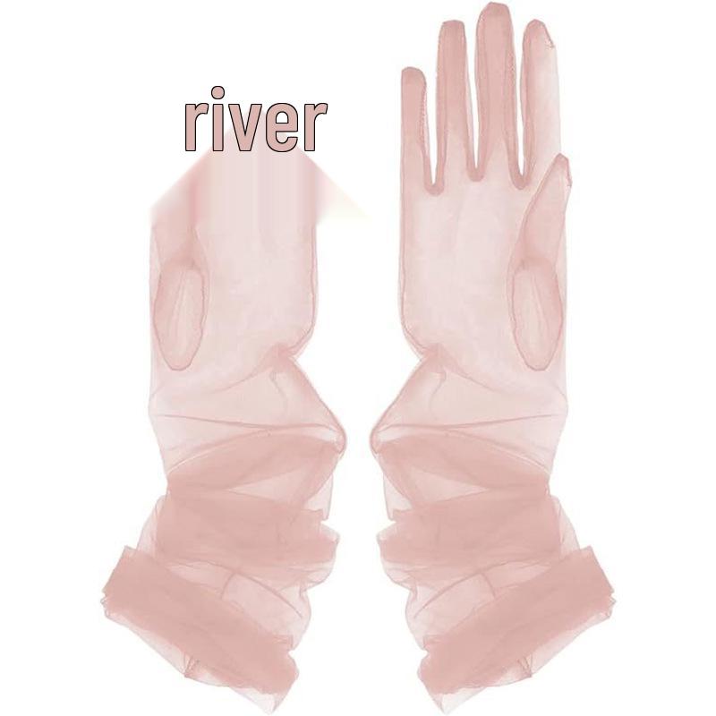 Černé krajkové svatební rukavice: Dlouhé síťované svatební doplňky pro ženy