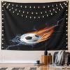 "Fiery Soccer Ball with Water Splash" Pattern Wall Hanging Tapestry Decorative Tapestry Home Decor for Bedroom and Living Room