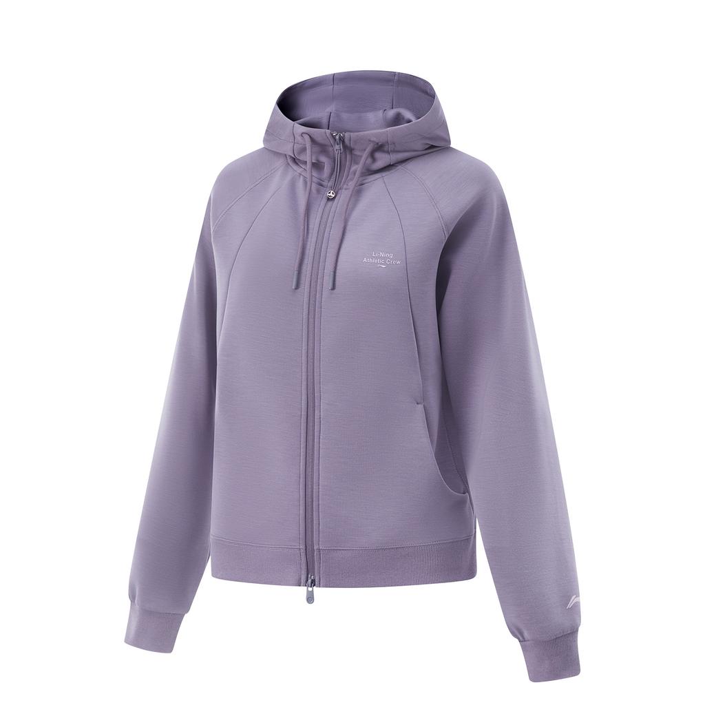 Li Ning Comfortable Versatile Sports Jacket Women Jackets Dark-Gray Purple AWDV412-4