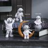 4pcs Astronaut Decor Figures and Moon Home Decor plastic Astronaut Statue Room Office Desktop Decoration Presents Boy Gift
