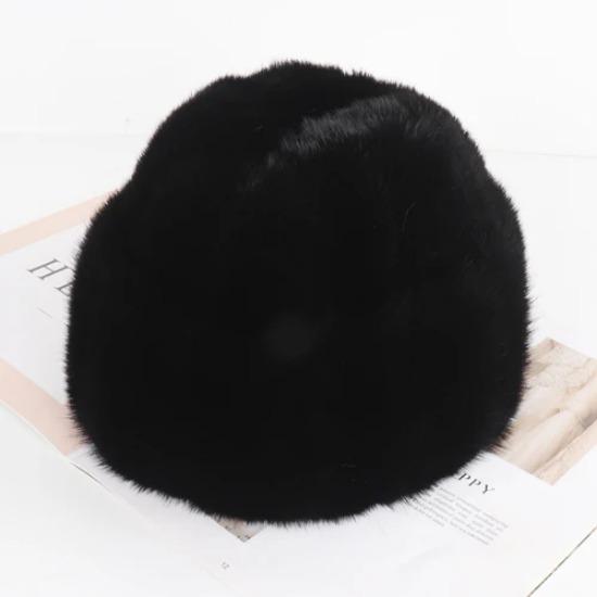 New Winter Men Luxury Real Mink Fur Hat Natural Warm Mink Fur Cap Russian Male Outdoor Genuine Real Mink Fur Fedoras Hats
