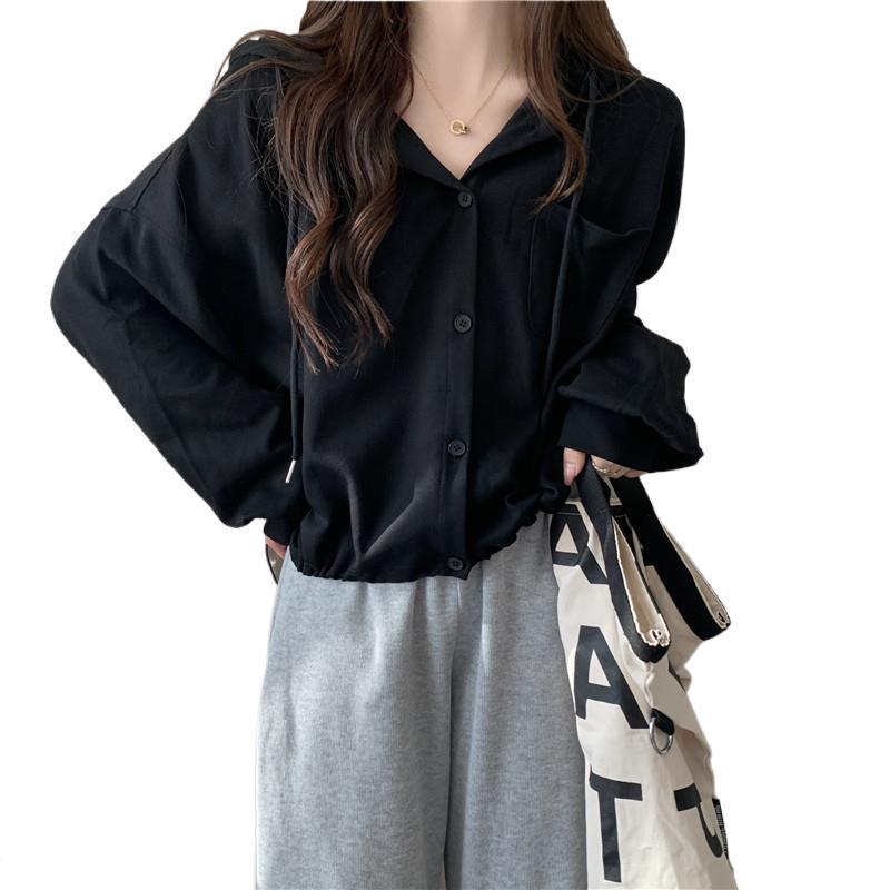 Women's Trendy 2025 Spring Loose Hooded Cardigan Sweatshirt