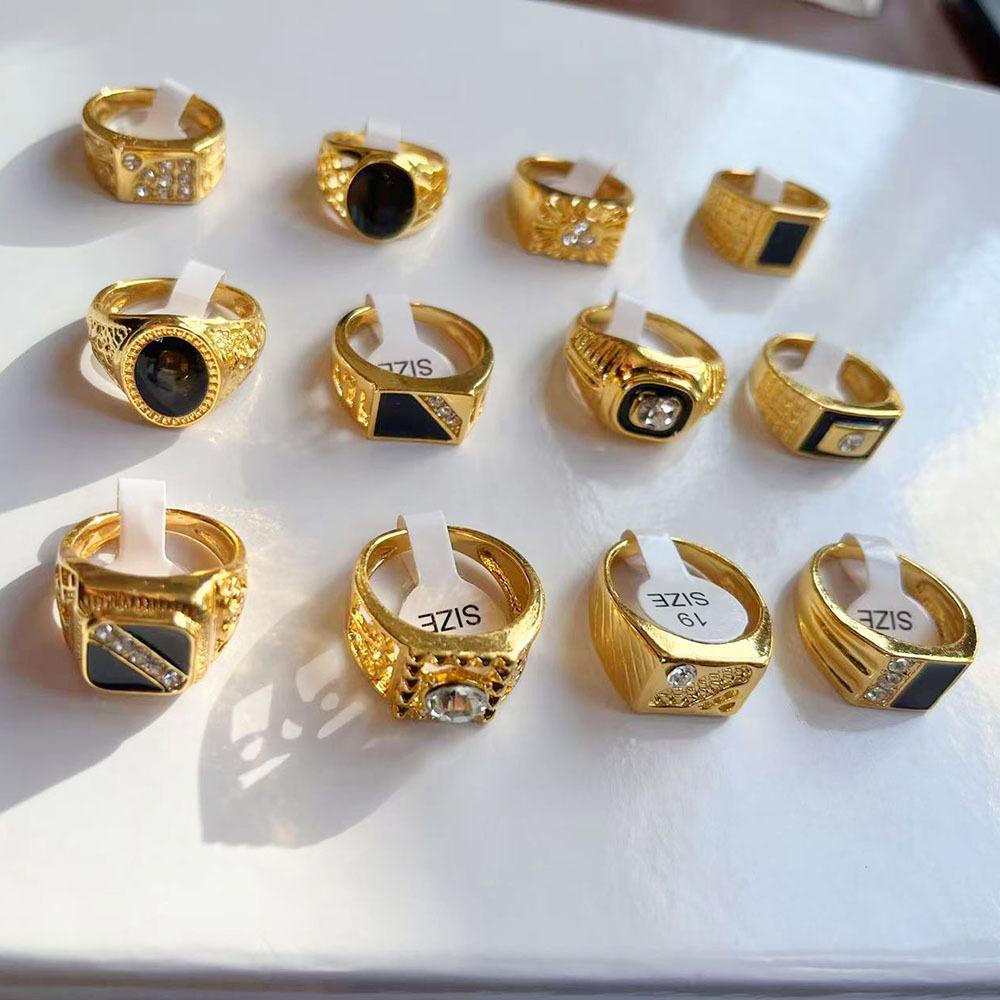 10 Stück Retro Punk Gothic Emaille Öl Tropfen Quadratische Ringe für Männer Frauen Vintage Schmuck Zubehör
