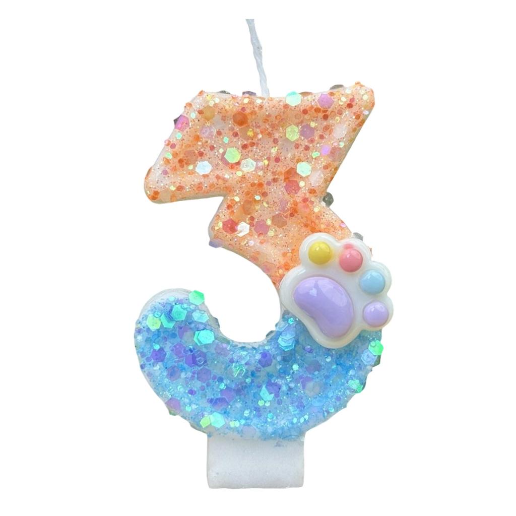 Gradient Glitter Birthday Candle, Cake Topper Decoration With Sturdy Pick, Safe Burning For Birthday Parties, Anniversaries & Celebrations,