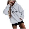 Kaixinjiuhao Women Fashion Casual Fun Print Hooded Sweatshirt Loose Sports Tops Pullover
