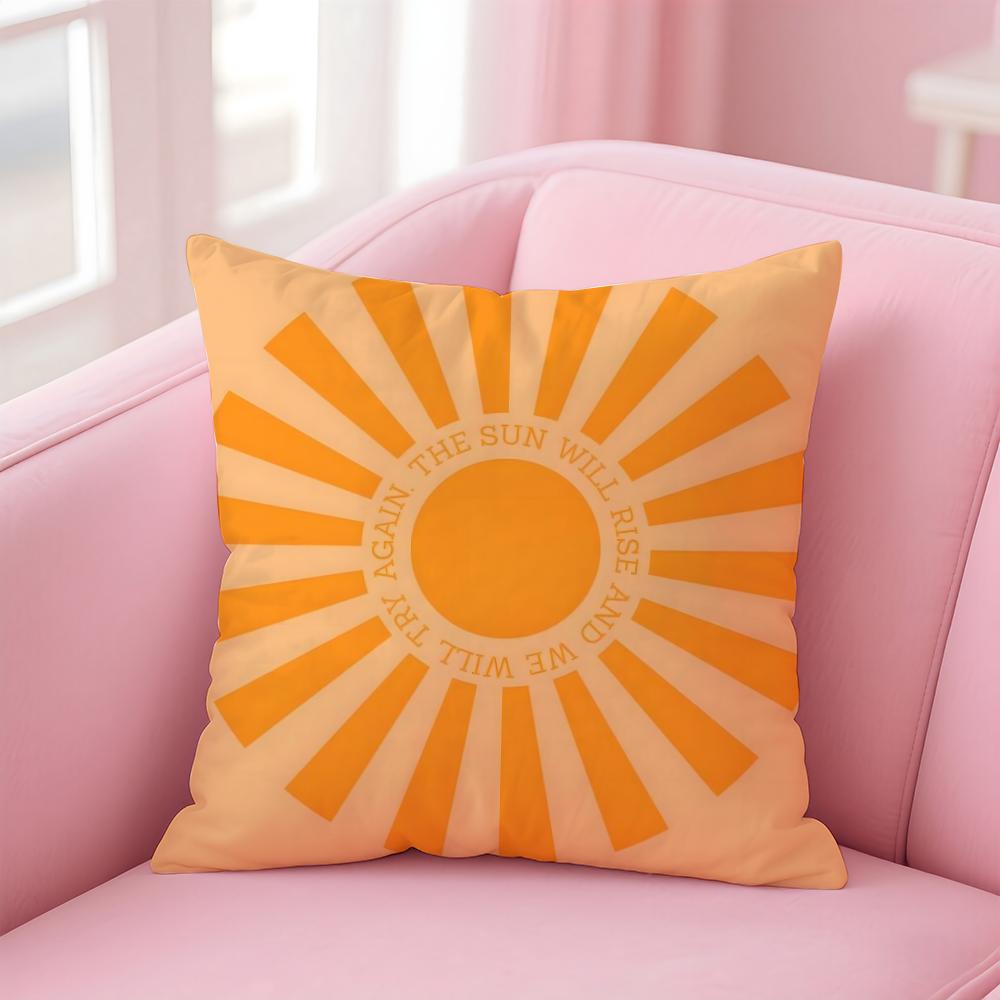 

Retro Modern Sun Cushion Cover Premium Comfort Reversible Pillow Cove -Two in One Design for Any Room & Car Interior 30cmx30cm