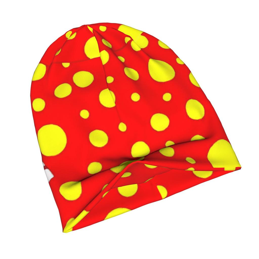 ZLIENSZUS Adult Beanie Hat - Red with Yellow Dot, Warm Winter Suitable for Streetwear, Layering for &, Fall Outfits, Casual Fashion, Brand Recognition