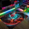 Tapis Velours Cristal Design AC Milan Confortable Non?Tapis imprimé antidérapant pour chambre, salon, entrée