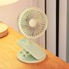 Rechargeable Clip Fan with LED Light Quiet Small Desk Fan 360 Degree Adjustable 3 Speeds Mini Personal Table Fan for Bed Office Camping