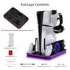 For PS5 Stand Cooling Station With RGB Light Cooling Fan Dual Controllers Charger For PS5 Slim For PS5 Portal Cooling Station