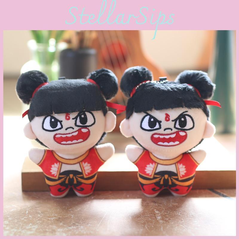 Nezha Plush Keychain 13cm Super Soft Pp Cotton Backpack Charm Collectible Gift For Kids Chinese Mythology