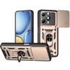 For itel A90 4G Case with Slide Camera Lid PC+TPU Kickstand Phone Cover