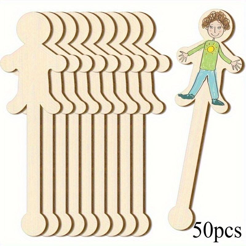 Wooden Craft Sticks | Humanoid Shape, Unisex Arts & Crafts Supplies for Classroom, Home Decor, and Creative Projects
