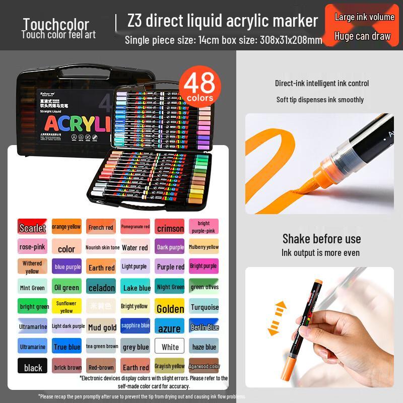 Touchcolor Direct Liquid Soft-Tip Acrylic Markers for Kids
