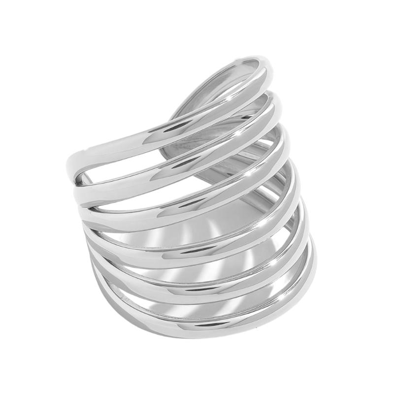 Exaggerated Multi Layer Hollow Wrapped Ring For Women Unique Bold Design Fashion Statement Jewelry Accessory