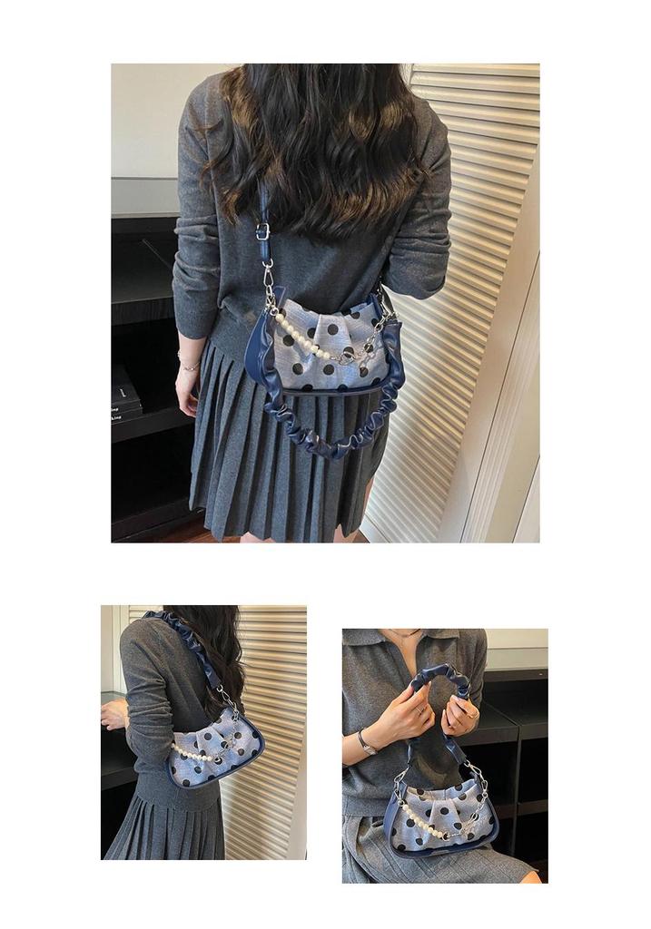 Niche Color Block Polka Dot Dumpling Bag: Trendy 2026 Crossbody for Versatile Women's Fashion and Commute