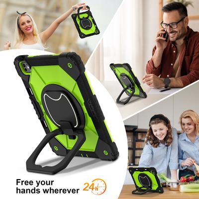 Case For iPad Pro 13 Inch M5 2025 M4 2025 Gen Armor Rugged Tablet Cover Rotating Stand Silicone+PC Funda