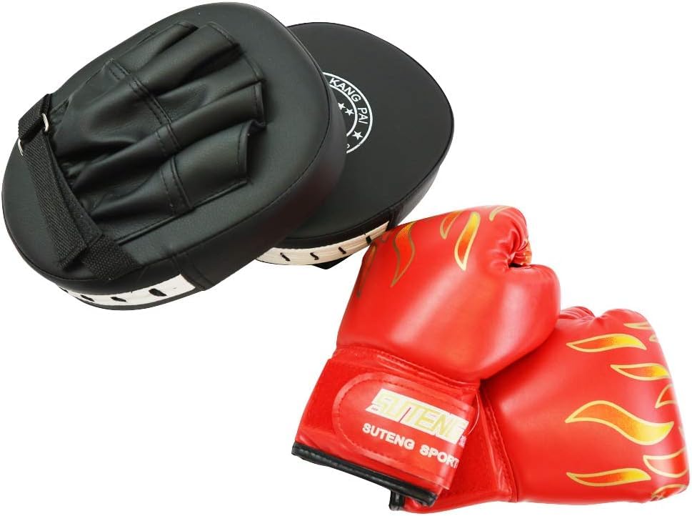 Mark Boxing Set Adult Mitts Stress Relief Leon's (2 Types) & Kids' Gloves, Anti-Slip, Thick, Exercise,