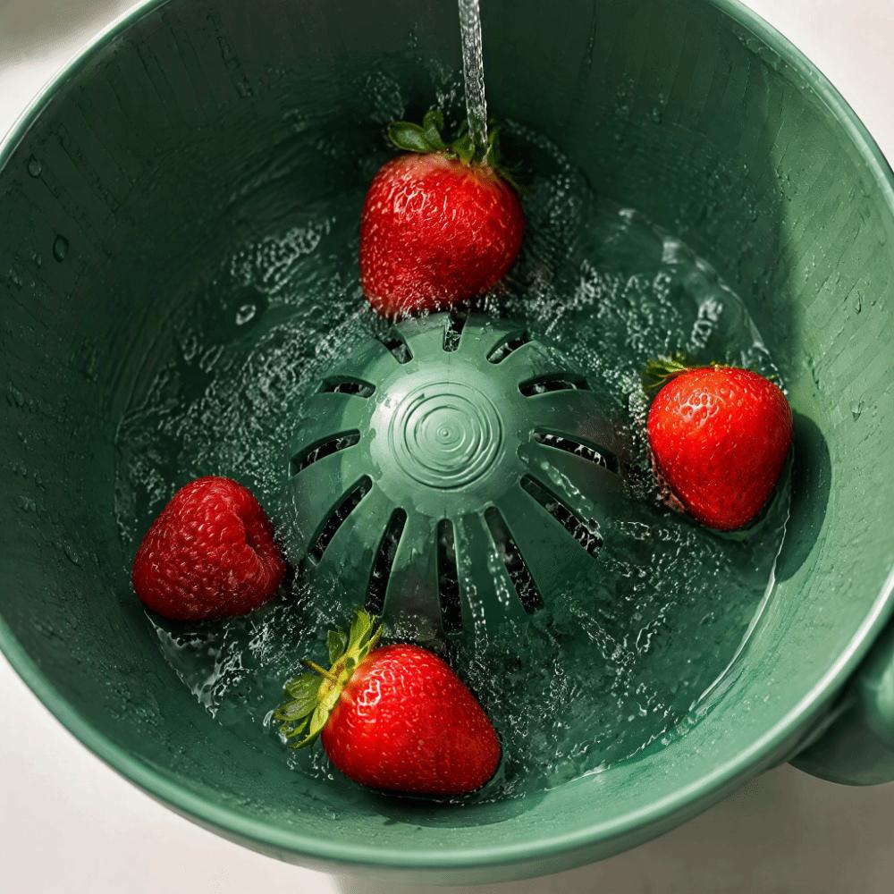 Self Spinning Berry Washing Bowl Swirling Design Kitchen Colander Vegetable Washer Kitchen Use