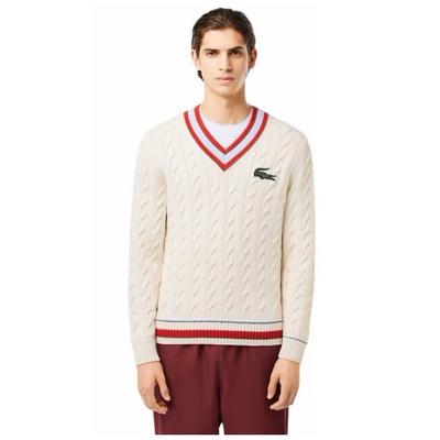Maglione a coste con trecce per adulto, unisex, con polsini a coste, regular