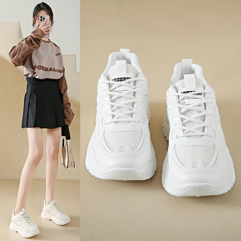 Women Sneakers  Fashion Breathble Vulcanized Shoes Pu Leather Platform Shoes White Lace Up Casual Shoes Zapatos Mujer
