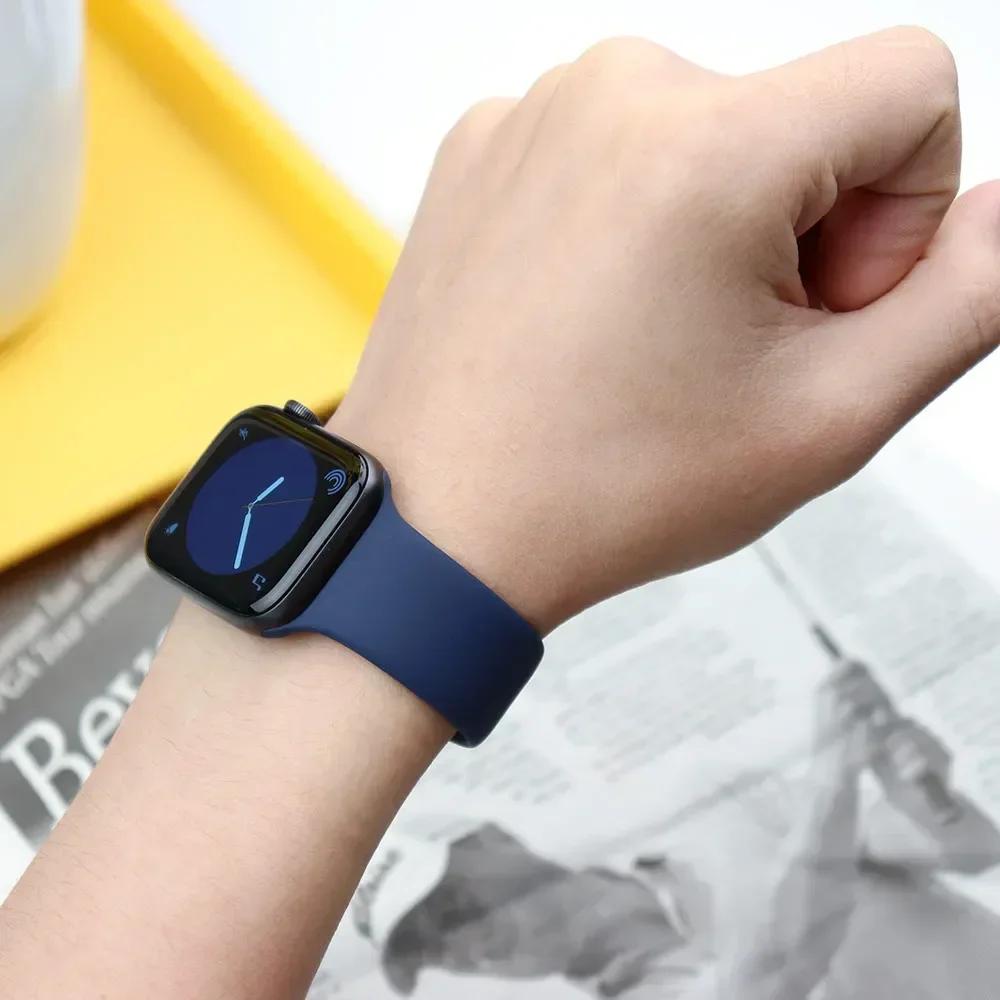 Silicone Band For Apple Watch Strap 44mm 45mm 40mm 41mm 42mm 45 Mm Sport Bracelet Iwatch Series 8 7 6 5 4 3 SE 9 Ultra 2 49mm
