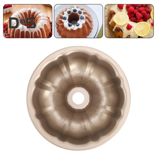 Non-Stick Ring Cake Pan Carbon Steel Fluted Tube Baking Pan for Pound Cake Buntz Cake Jelly Gelatin Chocolate Cake Molds