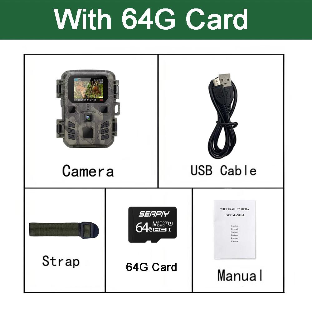 Outdoor Wifi Hunting Trail Camera 20MP 1080P Wildlife Tracking Camera IP65 Night Vision Waterproof Trap Camera