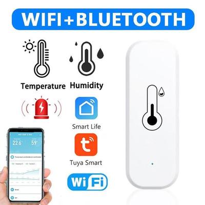 Tuya Smart Temperature and Humidity Sensor Battery Powered WiFi + Bluetooth Smart Home Hygrometer Thermometer Monitor