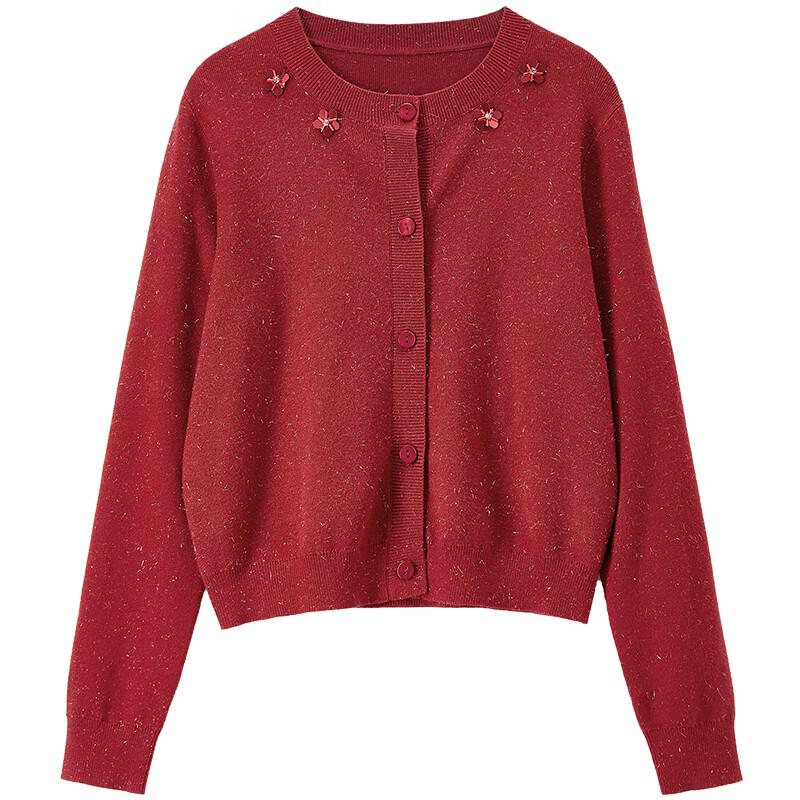 Women's Round Neck Knit Cardigan