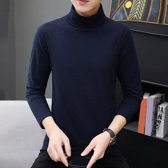 Muži Podzim Zima Spodní díl Top Vysoký límec Ochrana krku Dlouhé Rukávy Pružný Teplý Pulovr Pure Color