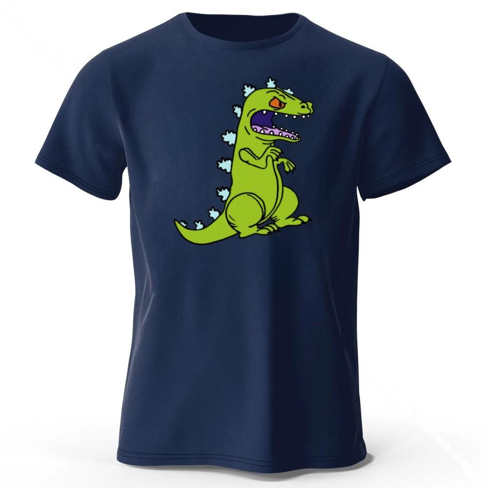 Angry Dinosaur Cotton T-shirt for Men Loose Large Breathable Sports Short Sleeves Summer Trendy Street