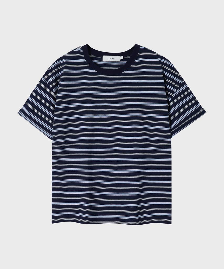 LEIRE Essential Striped Crop T-Shirt [Multi Navy St]