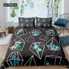 Cactus Duvet Cover Set King Size Hand Painted Style Bedding Set Nature Art Prints Comforter Cover Green Plant Cactus Quilt Cover