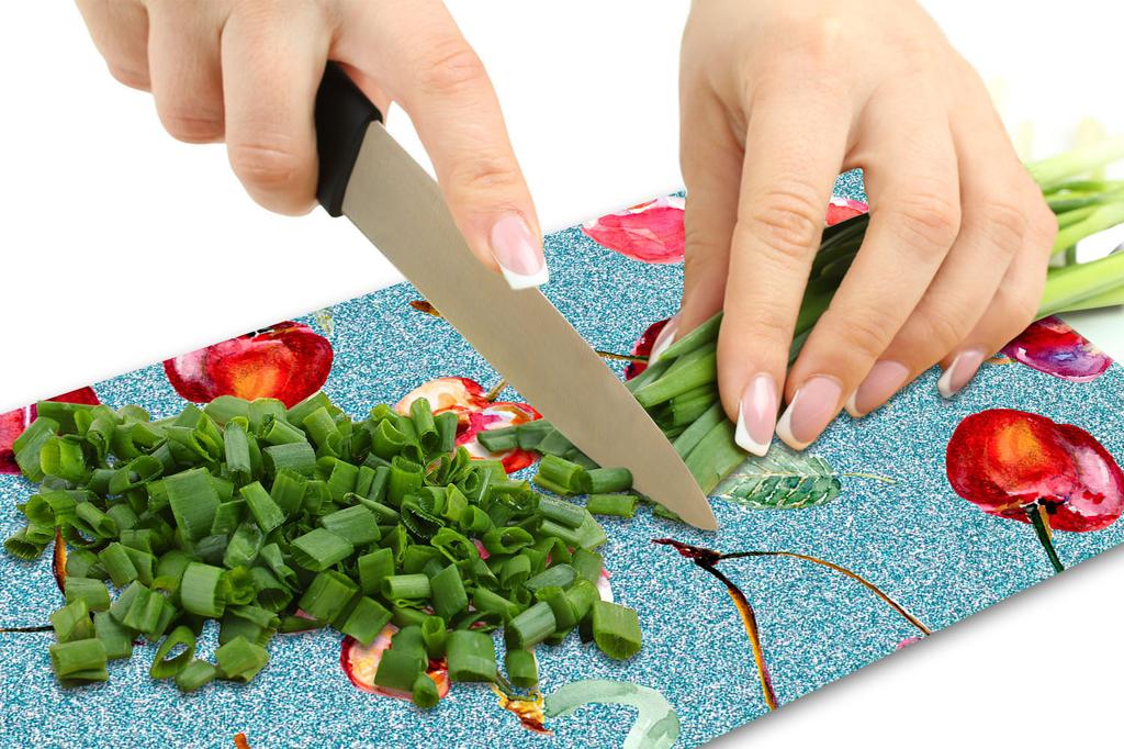 Szklana Płyta Deska Do Krojenia 52X30 Owoce