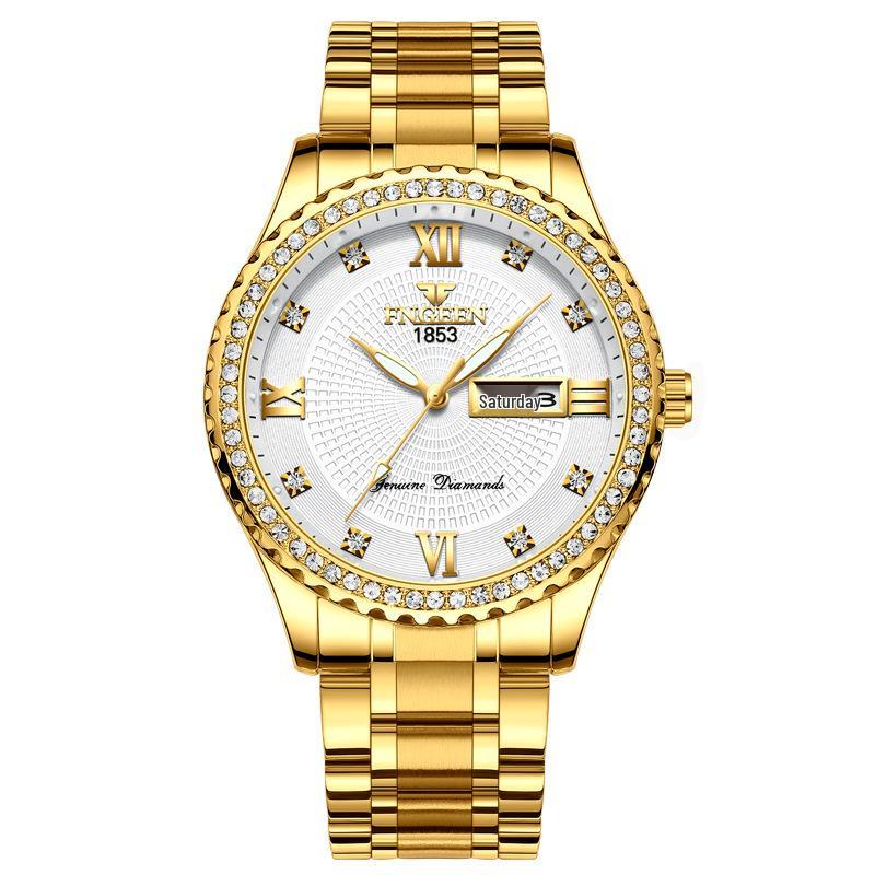 Influencer Brand Men's Tycoon Gold Luminous Waterproof Steel Watch