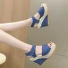 Fashion Women's Sandals Denim Super-high Heel Ladies Shoes Comfort 2025 Trending Original Luxury Casual Shoe Sales on Offer Wholesale