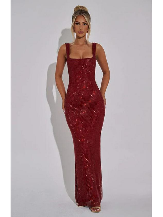 2026 European & American Summer Backless Sequin Evening Gown with Spaghetti Straps