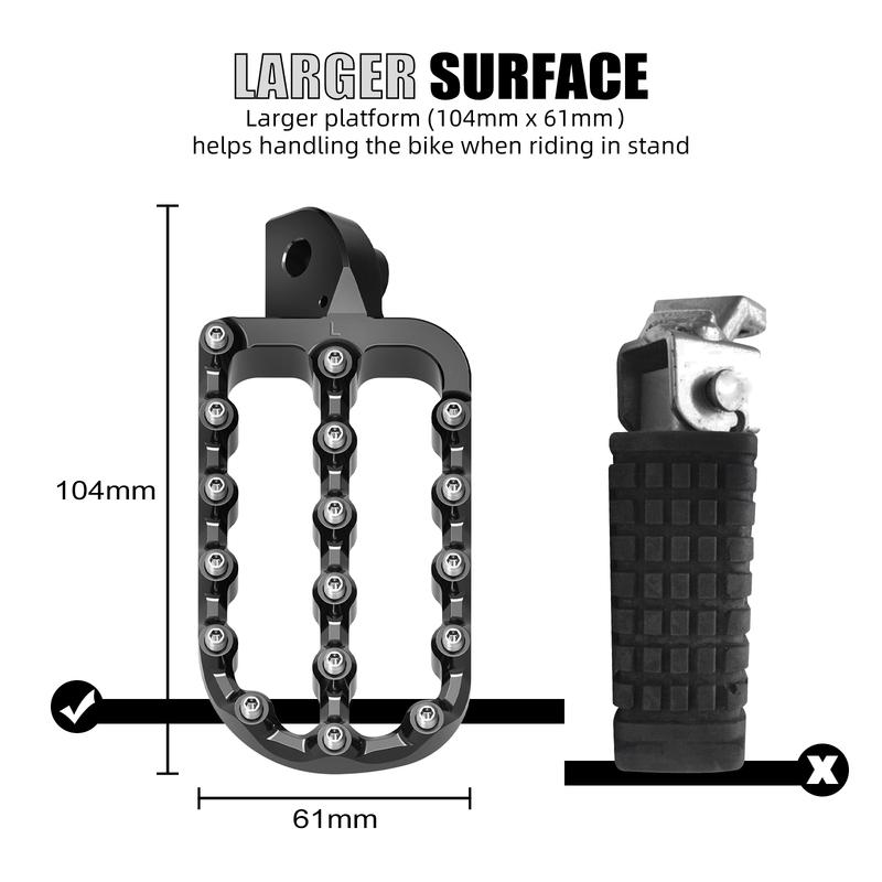 NICECNC For Kawasaki KLR650 KLR 650 1987-2024 2023 2022 Motorcycle Footpegs Footrest Forged Larger 7075 Billet Aluminum