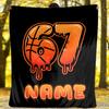 Basketball Number 57 Outdoor Customize Your Name Blanket Soft Lightweight Cozy Allseason Multiuse Blanket For Travel Camping Picnic Sofa Office Bed