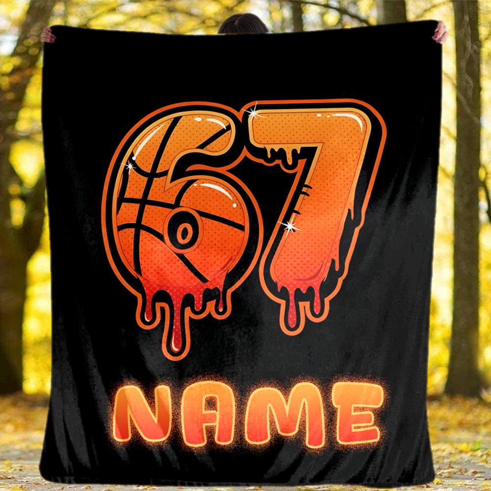 Basketball Number 57 Outdoor Customize Your Name Blanket Soft Lightweight Cozy Allseason Multiuse Blanket For Travel Camping Picnic Sofa Office Bed