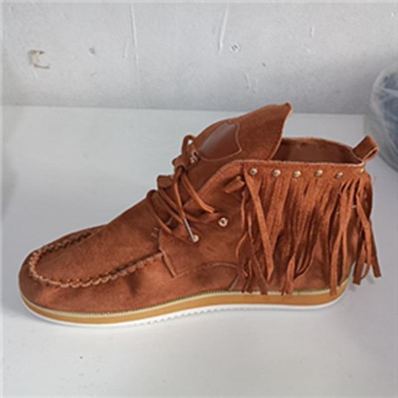 

Women s Fringe Ankle Boots, Western Cowboy Style Chelsea Boots, Plus Size Casual Slip On Daily Outdoor Footwear 43 коричневий