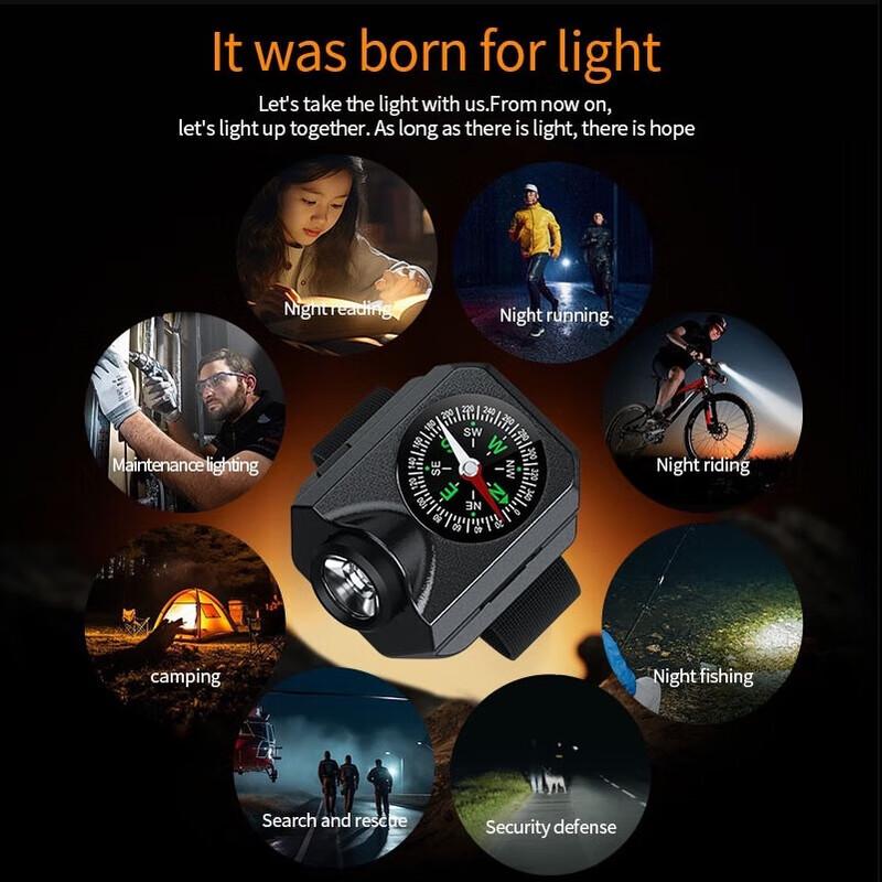 TERBLY Outdoor XPG LED Polslamp & Kompas Horloge