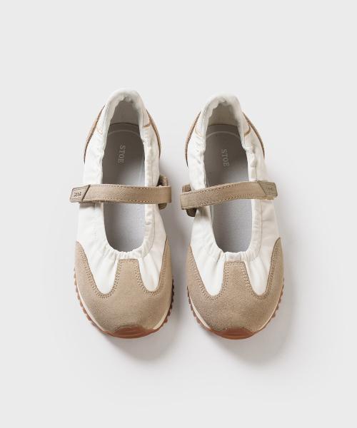 [Stoe] Heidi Mary Jane Sneakers, White STSH261-SN1375